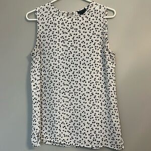Ann Taylor Factory Black and White Sleeveless Blouse Size S